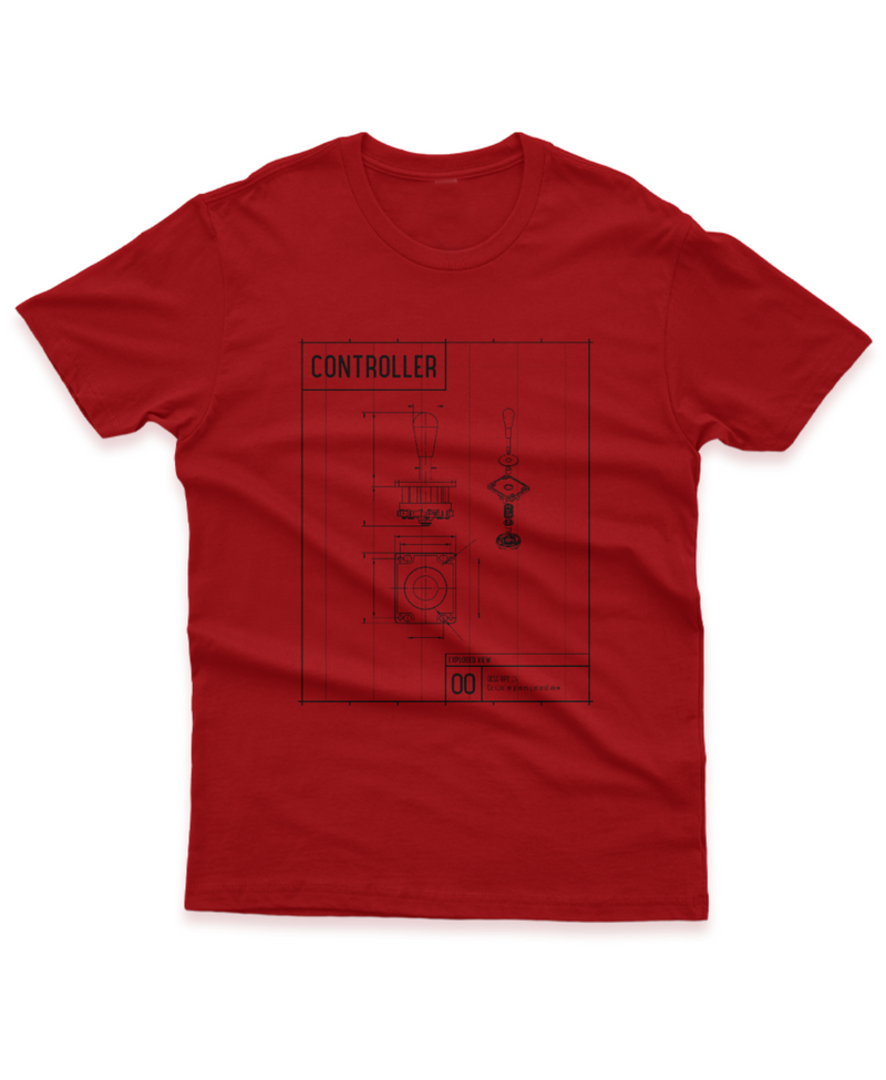 Camiseta Manga Curta Unisex Controller Retro Blue Print