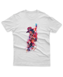 Camiseta Manga Curta Unisex Santana com sua Guitarra