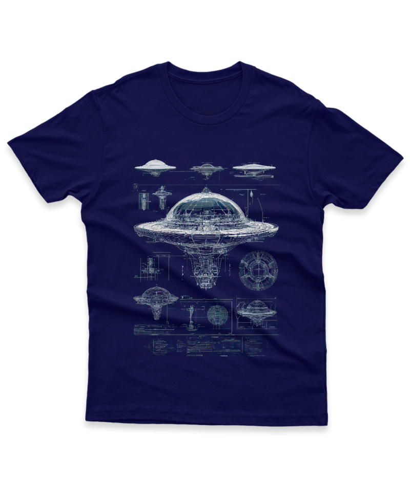 Camiseta Manga Curta Unisex Design Nave Alien