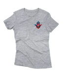 Camiseta Manga Curta Feminina Símbolo Hamsa Colorido Canto