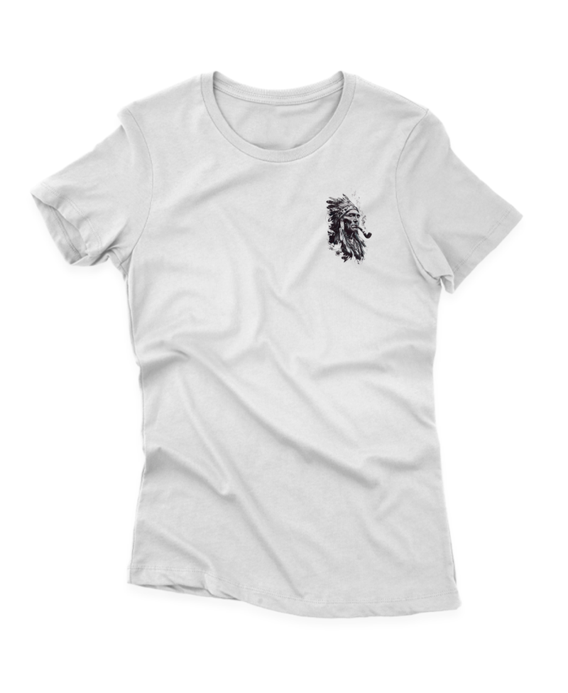 Camiseta Manga Curta Feminina Índio Cachimbo Canto