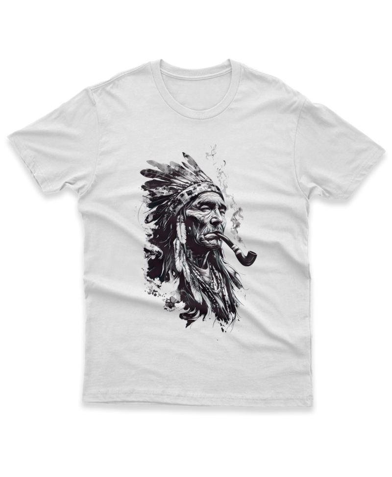 Camiseta Manga Curta Unisex Índio Cachimbo