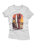 Camiseta Manga Curta Feminina Surfista Por do Sol
