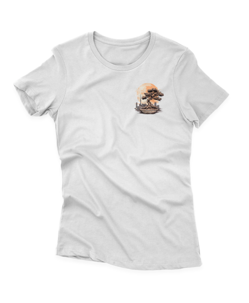 Camiseta Manga Curta Feminina Bonsai City Skyline Canto