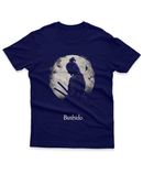 Camiseta Manga Curta Unisex Silhueta Lua Samurai Bushido