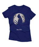 Camiseta Manga Curta Feminina Silhueta Lua Samurai Bushido