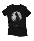 Camiseta Manga Curta Feminina Silhueta Lua Samurai Bushido