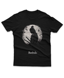 Camiseta Manga Curta Unisex Silhueta Lua Samurai Bushido