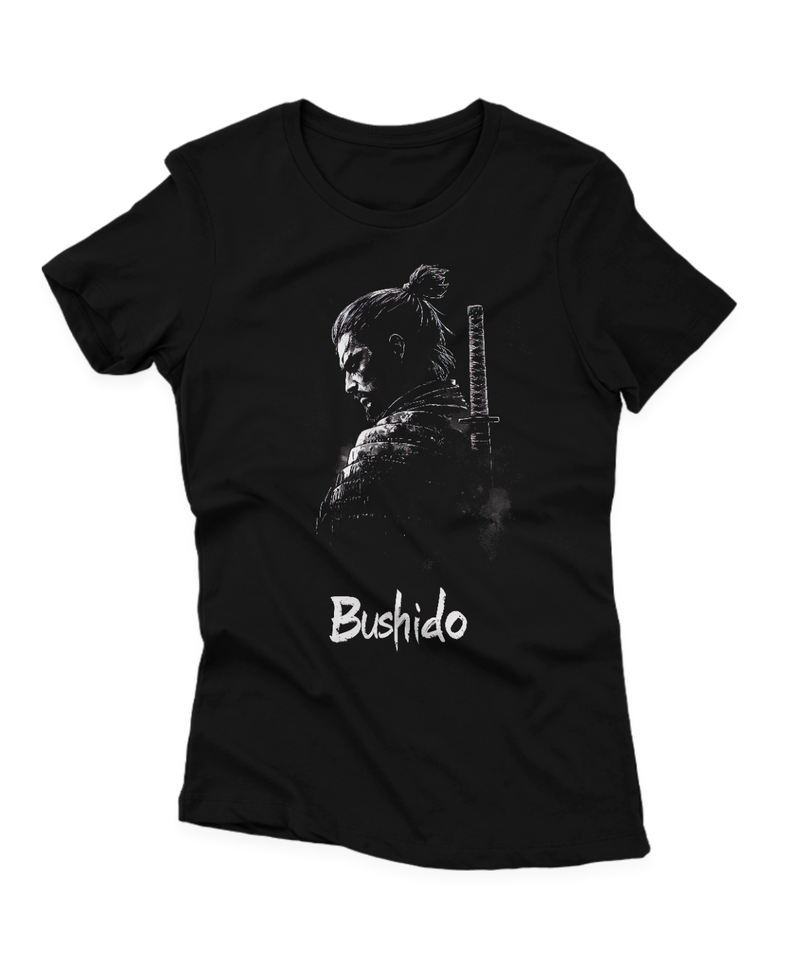 Camiseta Manga Curta Feminina Silhueta Samurai Bushido