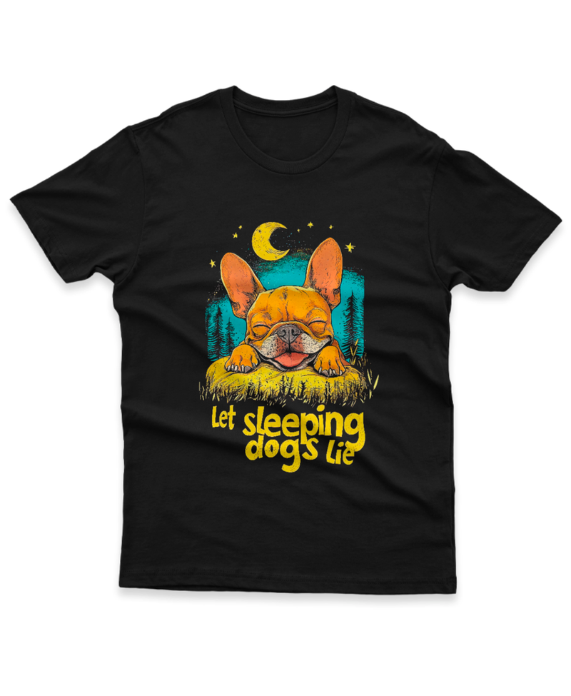 Camiseta Manga Curta Unisex Cachorro Let Sleeping Dogs Lie