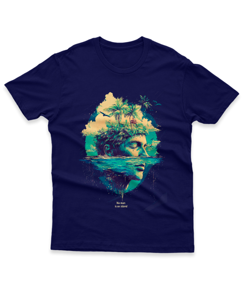 Camiseta Manga Curta Unisex Frase No Man is an Island