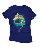 Camiseta Manga Curta Feminina Frase No Man is an Island