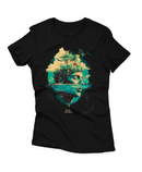 Camiseta Manga Curta Feminina Frase No Man is an Island