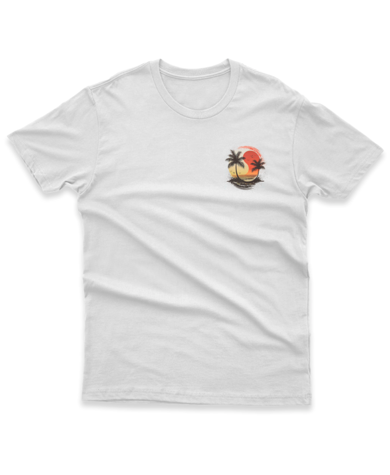 Camiseta Manga Curta Unisex Praia Horizonte Yin Yang Canto