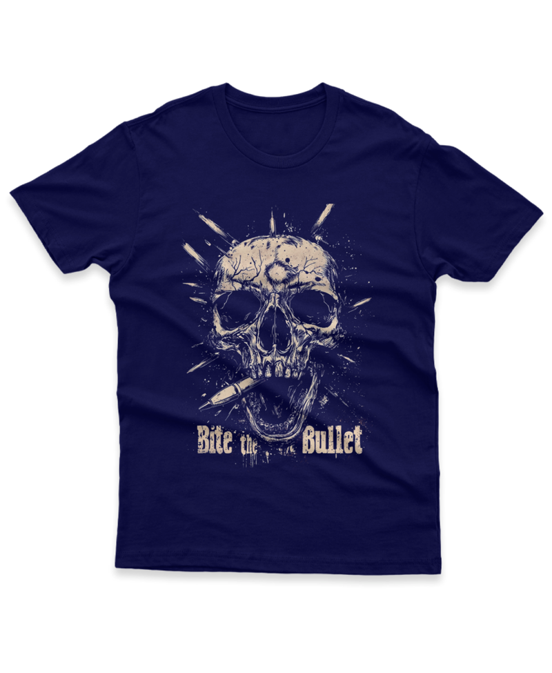 Camiseta Manga Curta Unisex Frase Bite the Bullet