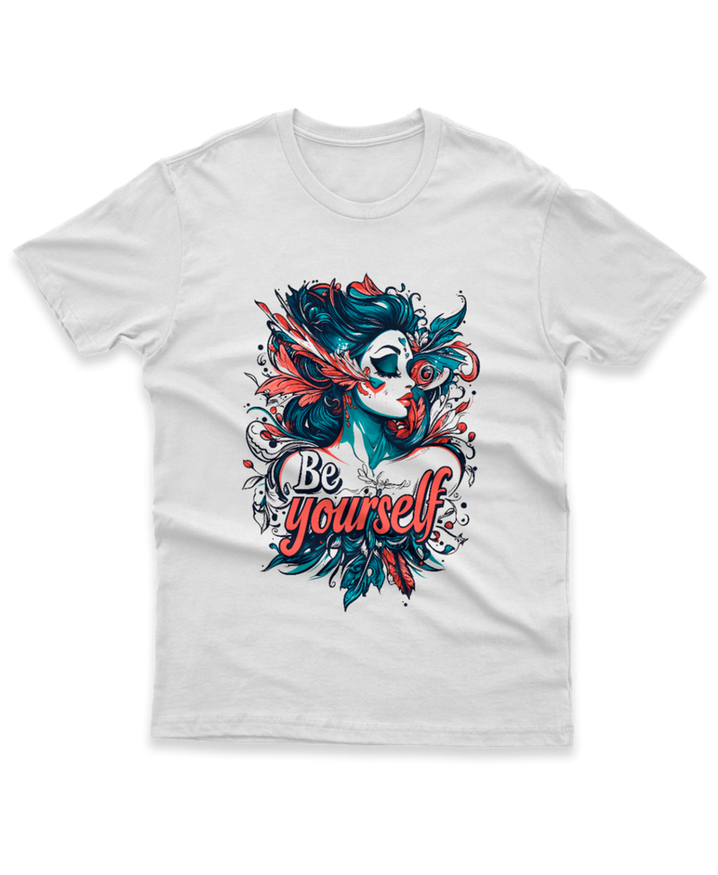 Camiseta Manga Curta Unisex Frase Be Yourself