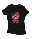 Camiseta Manga Curta Feminina Frase Crime Does Not Pay