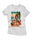 Camiseta Manga Curta Feminina Surfista Por do Sol North Shore
