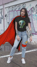 Camiseta Manga Curta Feminina Alien Verde