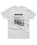 Camiseta Manga Curta Unisex Boombox Tape Recorder & Radio Receiver