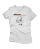 Camiseta Manga Curta Feminina Headphones Exploded View