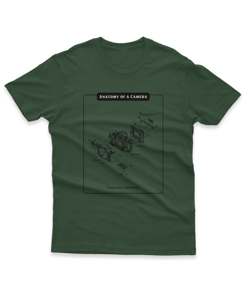 Camiseta Manga Curta Unisex Anatomy of a Camera