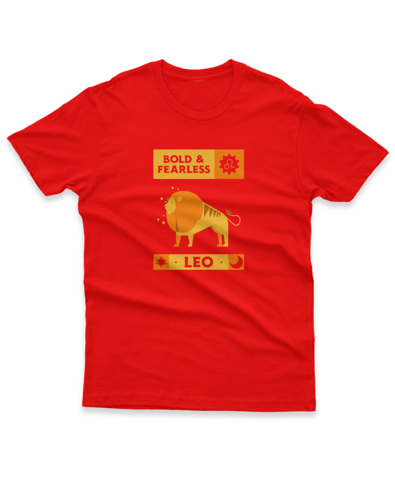 Camiseta Manga Curta Unisex Signos Leo Bold & Fearless