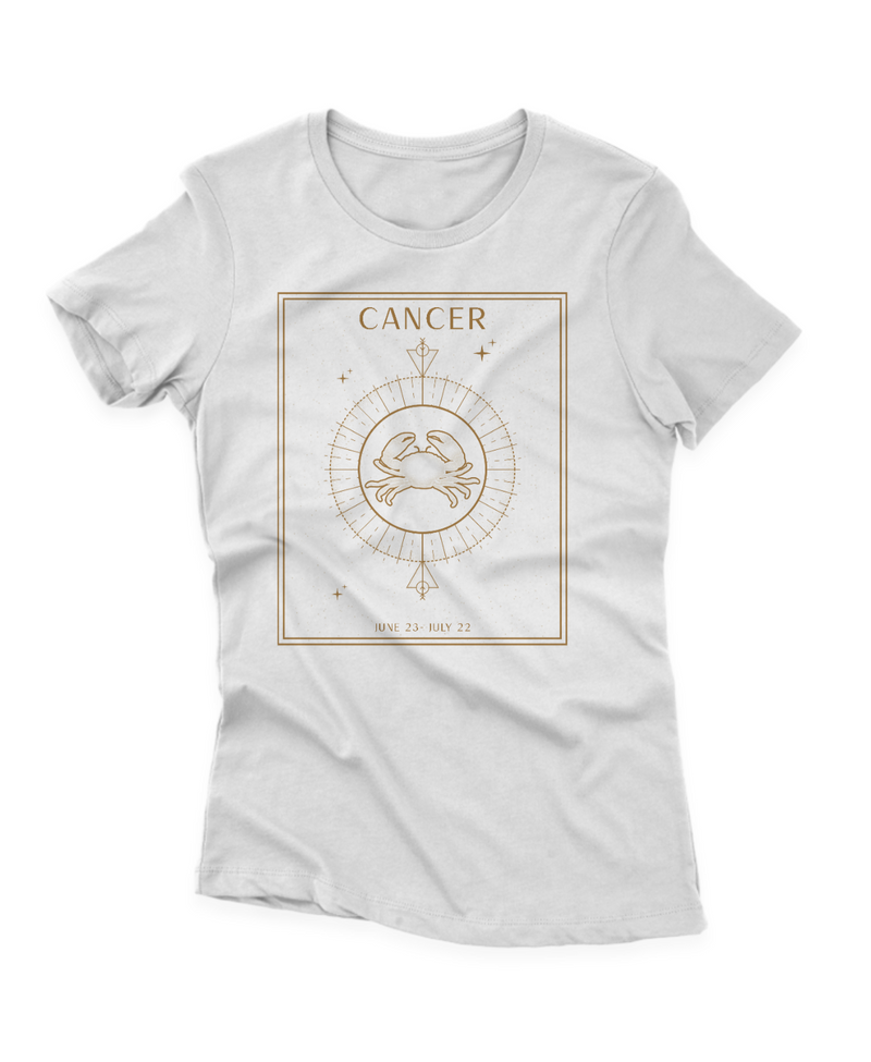 Camiseta Manga Curta Feminina Signos Cancer June23 July22