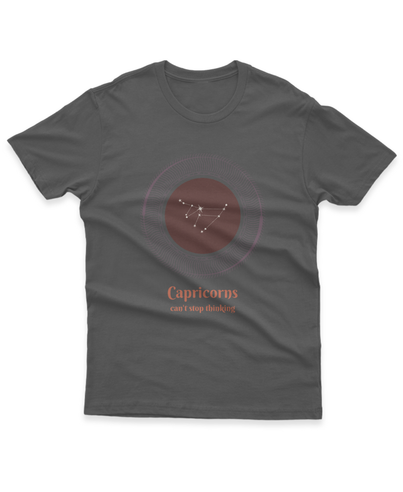 Camiseta Manga Curta Unisex Signos Capricorns Can't Stop Thinking