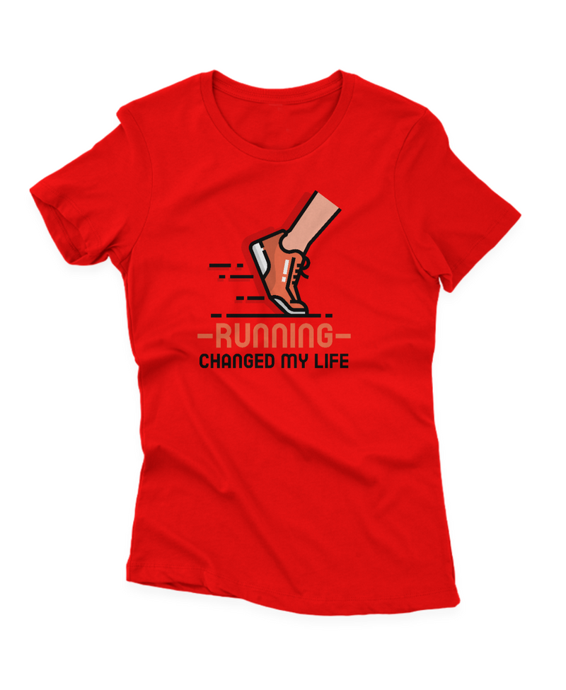 Camiseta Manga Curta Feminina Running Changed My Life