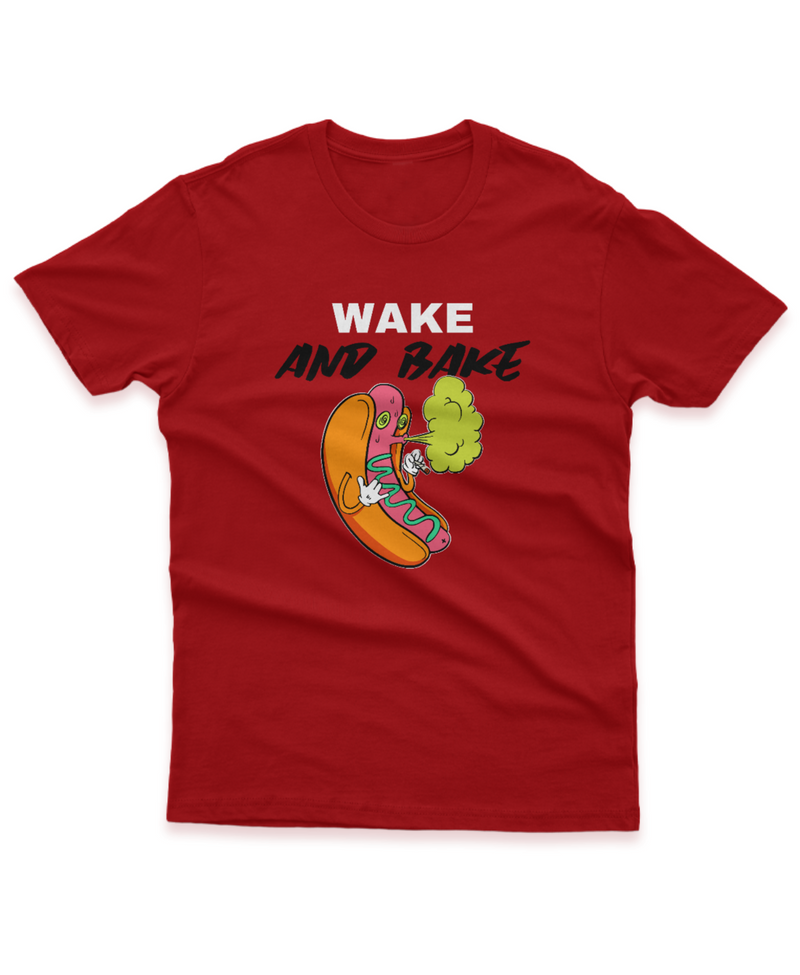 Camiseta Manga Curta Unisex Wake and Bake HotDog