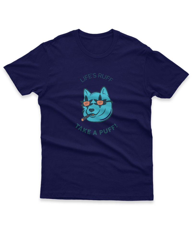 Camiseta Manga Curta Unisex Life's Ruff Take a Puff
